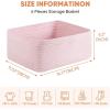image:imageOIAHOMY 4 Pack 1417110263IN Storage Baskets for Organizing Shelves Woven Rope Baskets for Organizing Books Clothes Decorative Basket for Living Room Nursery Bedroom Gift Basket WhitePink