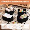 image:imageOIAHOMY 4 Pack 1417110263IN Storage Baskets for Organizing Shelves Woven Rope Baskets for Organizing Books Clothes Decorative Basket for Living Room Nursery Bedroom Gift Basket WhiteBlack