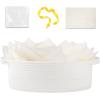 image:imageOIAHOMY Gift Basket Empty with Handle 12x 8x 5 Small Woven Basket with Gift Bag Ribbon and Wrap Tissue Paper Dog Toy Storage for Organizing  Pink amp WhiteWhite