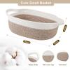 image:imageOIAHOMY Gift Basket Empty with Handle 12x 8x 5 Small Woven Basket with Gift Bag Ribbon and Wrap Tissue Paper Dog Toy Storage for Organizing  Pink amp WhiteBrown  White