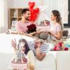 image:imageOIAHOMY Gift Basket Empty with Handle 12x 8x 5 Small Woven Basket with Gift Bag Ribbon and Wrap Tissue Paper Dog Toy Storage for Organizing  Pink amp WhiteValentines Pink