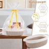 image:imageOIAHOMY Gift Basket Empty with Handle 12x 8x 5 Small Woven Basket with Gift Bag Ribbon and Wrap Tissue Paper Dog Toy Storage for Organizing  Pink amp WhiteBrown  White