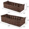 image:imageOIAHOMY Toilet Paper Baskets Handmade Paper Rope Decorative Wicker Storage Tank Shelf Cabinet Organizer for Bathroom Home Set of 2 GreenBrown