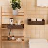 image:imageOIAHOMY Toilet Paper Baskets Handmade Paper Rope Decorative Wicker Storage Tank Shelf Cabinet Organizer for Bathroom Home Set of 2 GreenBrown