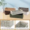 image:imageOIAHOMY Toilet Paper Baskets Handmade Paper Rope Decorative Wicker Storage Tank Shelf Cabinet Organizer for Bathroom Home Set of 2 GreenGreen  White