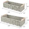 image:imageOIAHOMY Toilet Paper Baskets Handmade Paper Rope Decorative Wicker Storage Tank Shelf Cabinet Organizer for Bathroom Home Set of 2 GreenGreen  White