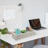image:imageOIAHOMY Toilet Paper Baskets Handmade Paper Rope Decorative Wicker Storage Tank Shelf Cabinet Organizer for Bathroom Home Set of 2 GreenGreen  White