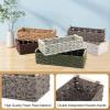 image:imageOIAHOMY Toilet Paper Baskets Handmade Paper Rope Decorative Wicker Storage Tank Shelf Cabinet Organizer for Bathroom Home Set of 2 GreenGrey