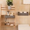 image:imageOIAHOMY Toilet Paper Baskets Handmade Paper Rope Decorative Wicker Storage Tank Shelf Cabinet Organizer for Bathroom Home Set of 2 GreenGrey