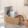 image:imageOIAHOMY Wicker Storage Basket with Lid amp Lock Lidded Storage Bins Decorative Baskets for Organizing Set of 2NaturalNatural
