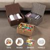 image:imageOIAHOMY Wicker Storage Basket with Lid amp Lock Lidded Storage Bins Decorative Baskets for Organizing Set of 2NaturalNatural