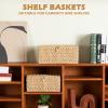 image:imageOIAHOMY Wicker Storage Basket with Lid amp Lock Lidded Storage Bins Decorative Baskets for Organizing Set of 2NaturalNatural