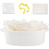image:imageOIAHOMY Gift Basket Empty with Handle 12x 8x 5 Small Woven Basket with Gift Bag Ribbon and Wrap Tissue Paper Dog Toy Storage for Organizing  Pink amp WhiteWhite
