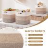 image:imageOIAHOMY 13 Kallax Inch Cube Storage Bins 3Pack Cotton Rope Woven Baskets for Organizing Kallax Insert Storage Baskets for Shelves Baby Nursery Closet Organizer 1313126IN Gradient BrownGradient Brown