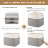 image:imageOIAHOMY 13 Kallax Inch Cube Storage Bins 3Pack Cotton Rope Woven Baskets for Organizing Kallax Insert Storage Baskets for Shelves Baby Nursery Closet Organizer 1313126IN Gradient BrownWhite  Grey