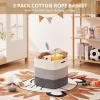 image:imageOIAHOMY 13 Kallax Inch Cube Storage Bins 3Pack Cotton Rope Woven Baskets for Organizing Kallax Insert Storage Baskets for Shelves Baby Nursery Closet Organizer 1313126IN Gradient BrownGradient Grey