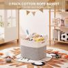 image:imageOIAHOMY 13 Kallax Inch Cube Storage Bins 3Pack Cotton Rope Woven Baskets for Organizing Kallax Insert Storage Baskets for Shelves Baby Nursery Closet Organizer 1313126IN Gradient BrownWhite  Grey