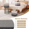image:imageOIAHOMY 13 Kallax Inch Cube Storage Bins 3Pack Cotton Rope Woven Baskets for Organizing Kallax Insert Storage Baskets for Shelves Baby Nursery Closet Organizer 1313126IN Gradient BrownGradient Grey