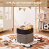 image:imageOIAHOMY 13 Kallax Inch Cube Storage Bins 3Pack Cotton Rope Woven Baskets for Organizing Kallax Insert Storage Baskets for Shelves Baby Nursery Closet Organizer 1313126IN Gradient BrownBlack  Brown