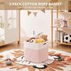 image:imageOIAHOMY 13 Kallax Inch Cube Storage Bins 3Pack Cotton Rope Woven Baskets for Organizing Kallax Insert Storage Baskets for Shelves Baby Nursery Closet Organizer 1313126IN Gradient BrownWhite  Pink
