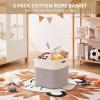 image:imageOIAHOMY 13 Kallax Inch Cube Storage Bins 3Pack Cotton Rope Woven Baskets for Organizing Kallax Insert Storage Baskets for Shelves Baby Nursery Closet Organizer 1313126IN Gradient BrownWhite  Grey