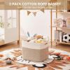 image:imageOIAHOMY 13 Kallax Inch Cube Storage Bins 3Pack Cotton Rope Woven Baskets for Organizing Kallax Insert Storage Baskets for Shelves Baby Nursery Closet Organizer 1313126IN Gradient BrownWhite  Brown