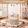 image:imageOIAHOMY 13 Kallax Inch Cube Storage Bins 3Pack Cotton Rope Woven Baskets for Organizing Kallax Insert Storage Baskets for Shelves Baby Nursery Closet Organizer 1313126IN Gradient BrownWhite  Brown