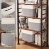 image:imageOIAHOMY 13 Kallax Inch Cube Storage Bins 3Pack Cotton Rope Woven Baskets for Organizing Kallax Insert Storage Baskets for Shelves Baby Nursery Closet Organizer 1313126IN Gradient BrownWhite  Grey