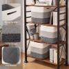 image:imageOIAHOMY 13 Kallax Inch Cube Storage Bins 3Pack Cotton Rope Woven Baskets for Organizing Kallax Insert Storage Baskets for Shelves Baby Nursery Closet Organizer 1313126IN Gradient BrownGradient Grey