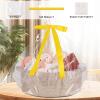 image:imageOIAHOMY Large Gift Basket Empty 17 x 126 x 7 Storage Basket with Gift Bag Ribbon and Glitter Tulle for DIY Anytime Toy Storage for Kids Dogs with Handles in A Stylish Design  WhiteBrown