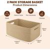 image:imageOIAHOMY Storage Basket for Shelves Closet Cube Storage Bins Baskets for Clothes Blanket Towels Baby Nursery Toy Baskets Box Woven Rope Basket 15751181709 IN 2 Packs BrownJute Yellow