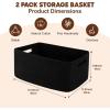 image:imageOIAHOMY Storage Basket for Shelves Closet Cube Storage Bins Baskets for Clothes Blanket Towels Baby Nursery Toy Baskets Box Woven Rope Basket 15751181709 IN 2 Packs BrownBlack