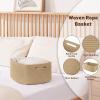 image:imageOIAHOMY Storage Basket for Shelves Closet Cube Storage Bins Baskets for Clothes Blanket Towels Baby Nursery Toy Baskets Box Woven Rope Basket 15751181709 IN 2 Packs BrownJute Yellow
