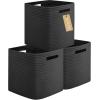 image:imageOIAHOMY Storage Cubes 13 Inch Cube Storage Organizer Collapsible Storage Bins Baskets for Organizing Storage Bins for ShelvesGreen 3PACKBlack
