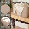 image:imageOIAHOMY Woven Storage Basket for Shelves Rectangle Cotton Rope Baskets for Organizing 13 x 10 x 9 in Storage Bins for Dog ToysTowelBooksGiftBrown and WhiteBrown