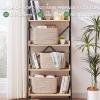 image:imageOIAHOMY Woven Storage Basket for Shelves Rectangle Cotton Rope Baskets for Organizing 13 x 10 x 9 in Storage Bins for Dog ToysTowelBooksGiftBrown and WhiteBrown