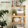 image:imageOIAHOMY Woven Storage Basket for Shelves Rectangle Cotton Rope Baskets for Organizing 13 x 10 x 9 in Storage Bins for Dog ToysTowelBooksGiftBrown and WhiteFlax Brown and White
