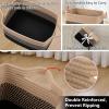 image:imageOIAHOMY Woven Storage Basket for Shelves Rectangle Cotton Rope Baskets for Organizing 13 x 10 x 9 in Storage Bins for Dog ToysTowelBooksGiftBrown and WhiteGradient Black Brown