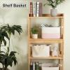 image:imageOIAHOMY Woven Storage Basket for Shelves Rectangle Cotton Rope Baskets for Organizing 13 x 10 x 9 in Storage Bins for Dog ToysTowelBooksGiftBrown and WhiteWhite