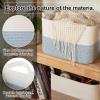 image:imageOIAHOMY Woven Storage Basket for Shelves Rectangle Cotton Rope Baskets for Organizing 13 x 10 x 9 in Storage Bins for Dog ToysTowelBooksGiftBrown and WhiteBlue