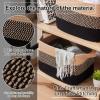 image:imageOIAHOMY Woven Storage Basket for Shelves Rectangle Cotton Rope Baskets for Organizing 13 x 10 x 9 in Storage Bins for Dog ToysTowelBooksGiftBrown and WhiteGradient Black Brown