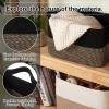 image:imageOIAHOMY Woven Storage Basket for Shelves Rectangle Cotton Rope Baskets for Organizing 13 x 10 x 9 in Storage Bins for Dog ToysTowelBooksGiftBrown and WhiteBlack and Brown