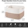image:imageOIAHOMY Woven Storage Basket for Shelves Rectangle Cotton Rope Baskets for Organizing 13 x 10 x 9 in Storage Bins for Dog ToysTowelBooksGiftBrown and WhiteBrown and White
