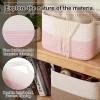 image:imageOIAHOMY Woven Storage Basket for Shelves Rectangle Cotton Rope Baskets for Organizing 13 x 10 x 9 in Storage Bins for Dog ToysTowelBooksGiftBrown and WhitePink and White