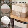 image:imageOIAHOMY Woven Storage Basket for Shelves Rectangle Cotton Rope Baskets for Organizing 13 x 10 x 9 in Storage Bins for Dog ToysTowelBooksGiftBrown and WhiteBrown and White
