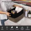 image:imageOIAHOMY Woven Storage Basket for Shelves Rectangle Cotton Rope Baskets for Organizing 13 x 10 x 9 in Storage Bins for Dog ToysTowelBooksGiftBrown and WhiteBlack and Brown