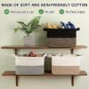 image:imageOIAHOMY Woven Storage Basket for Shelves Rectangle Cotton Rope Baskets for Organizing 13 x 10 x 9 in Storage Bins for Dog ToysTowelBooksGiftBrown and WhiteBlack and Brown