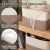 image:imageOIAHOMY Woven Storage Basket for Shelves Rectangle Cotton Rope Baskets for Organizing 13 x 10 x 9 in Storage Bins for Dog ToysTowelBooksGiftBrown and WhiteFlax Brown and White