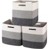 image:imageOIAHOMY 13 Kallax Inch Cube Storage Bins 3Pack Cotton Rope Woven Baskets for Organizing Kallax Insert Storage Baskets for Shelves Baby Nursery Closet Organizer 1313126IN Gradient BrownGradient Grey