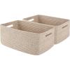 image:imageOIAHOMY Storage Basket for Shelves Closet Cube Storage Bins Baskets for Clothes Blanket Towels Baby Nursery Toy Baskets Box Woven Rope Basket 15751181709 IN 2 Packs BrownBrown